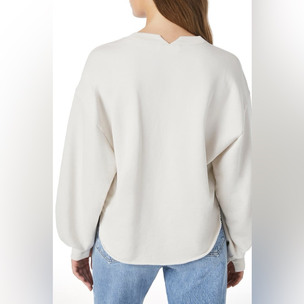Frame Easy Shirttail Sweatshirt Cream Oversized Size Large - Picture 7 of 9